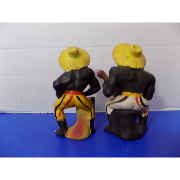 Vintage African Black Caribbean Island Calypso Musicians Salt & Pepper Shakers - Picture 3 of 6